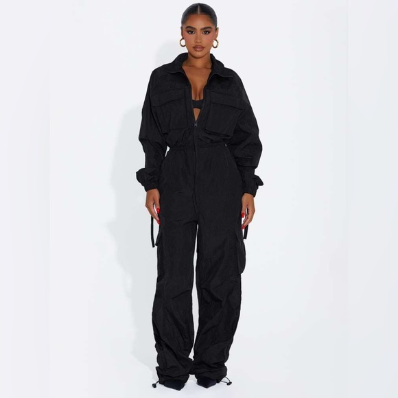 naked wardrobe Pants - Naked Wardrobe The Windbreaker Cargo Jumpsuit